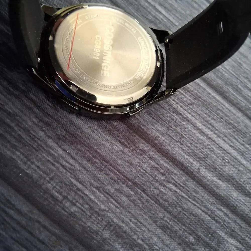 Digital Black Mens Health Tracker 42mm Digital Watch